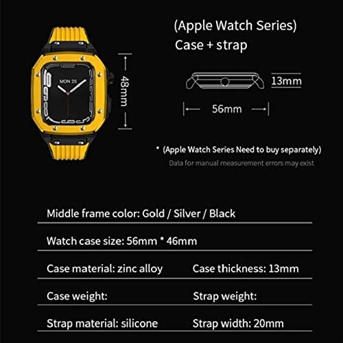 Saawee for Apple Watch Series 7 45 ממ שינוי Mod ערכה רצועת שעון לגברים סגסוגת נשים סגסוגת רצועת רצועת