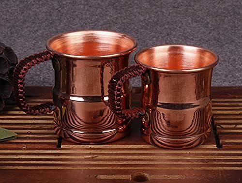 Berty · Puyi Retro Retro Copper Tea Cupper, כוס תה נחושת עבה, אביזרי כלי שולחן נחושת, כוס קפה, ספל תה נחושת טהור עם ידית