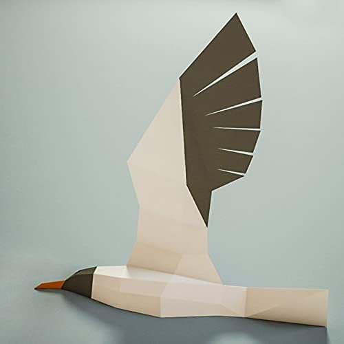 שחף נראה קישוט קיר יצירתי גביע נייר בעבודת יד דגם נייר 3D פסל נייר גיאומטרי של פאזל גיאומטרי