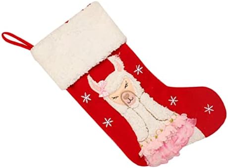 גרבי קנדי ​​אלפקה אלפקה גרבי סנטה שקיות מתנה ללידה עיצוב גרביים מצוירים גרבי חג המולד עץ