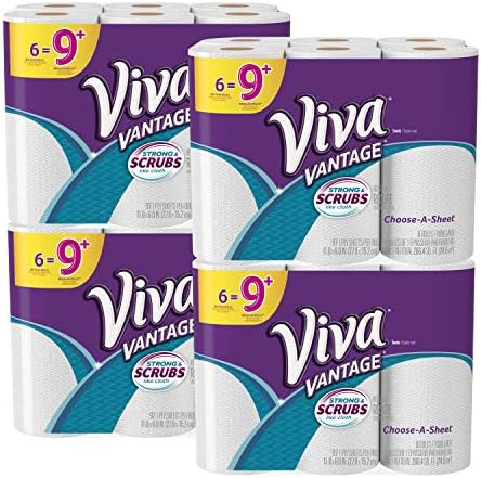 Viva Vantage Select-A-Sheet* מגבות נייר, לבן, גליל פלוס גדול, 24 גלילים, אריזה עשויה להשתנות