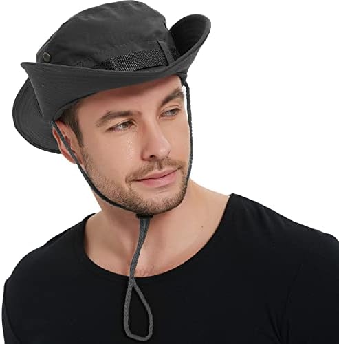 כובע דיג של Driono - 2 דרכים לבוש בכובע קאובוי רחב גלי שמש הגנה על שמש חיצונית כובע כובע דלי יוניסקס כובע בוני