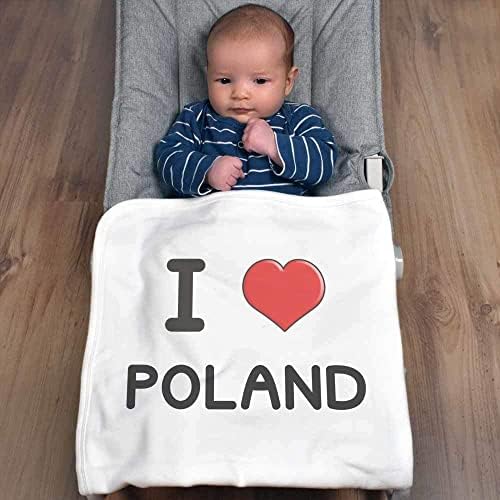 Azeeda 'אני אוהב את פולין' שמיכה / צעיף כותנה כותנה
