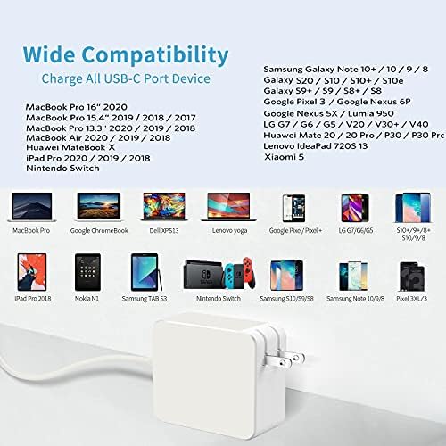 Mac Book Pro Charger - 96W USB C מתאם כוח מטען עבור USB C Port MacBook Pro & MacBook Air 16 15 14 13 אינץ