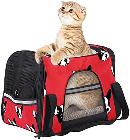 לנשימה חתול גור תיק צרפתית בולדוג אדום חברת תעופה אושר רך-צדדי לחיות מחמד נסיעות