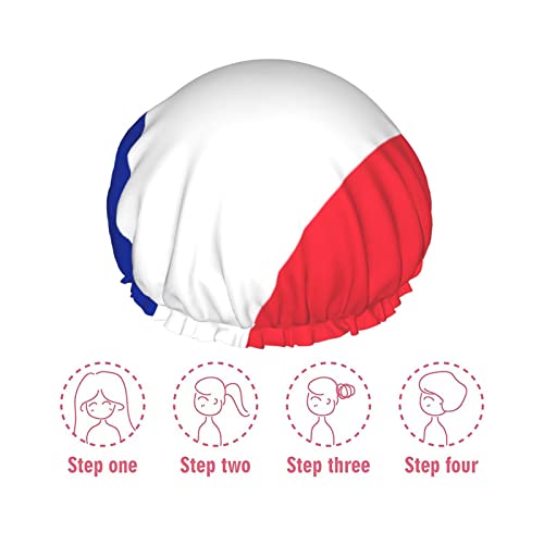 נשים לשימוש חוזר כובע שיער שולי שיער דגל צרפת דגל כחול לבן שכבות כפולות אדומות