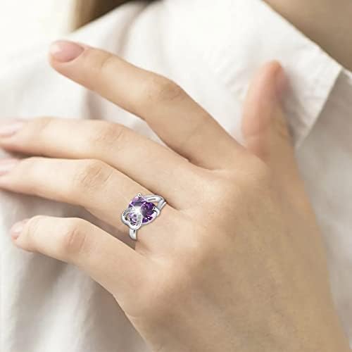 Vefsu בצורת לב צבע יהלום אבן חן חן חן זירקון מיקרו מיקרו טבעת תכשיט יום הולדת הצעה מתנה למסיבת אירוס