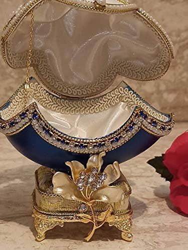 אחת מהסוג הזהב קופסת תכשיט זהב פרח מתנה לחתונה מיוחד מתנה רוסית רוסית פברז