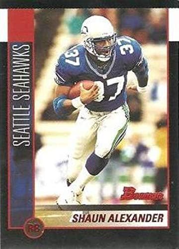 2002 כדורגל באומן 80 שון אלכסנדר סיאטל סיהוקס כרטיס מסחר רשמי ב- NFL מחברת TOPPS