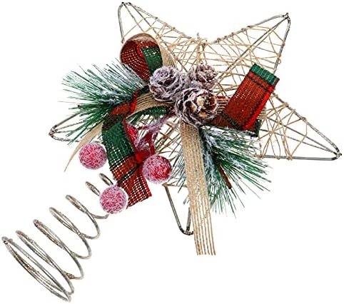 עץ חג המולד של Amosfun Topper Star Tree Topper Topper קישוט נצנצים כוכב חג המולד קישוט דקורטיבי קישוט צמרת קישוט