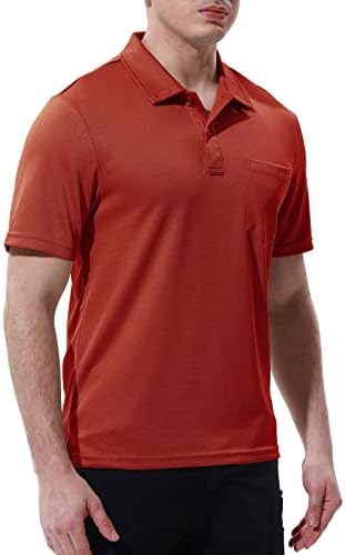 חולצות פולו לגברים של Rdruko שרוול קצר מהיר יבש חיצוני גולף חולצות עם כיס