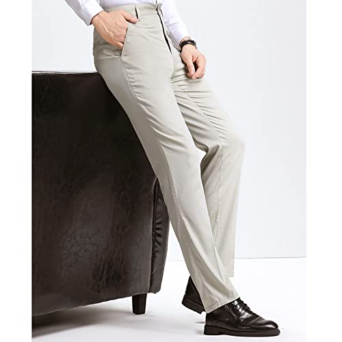 גברים של מכנסיים למתוח מכנסיים קלאסי מוצק צבע מזדמן חליפת מכנסיים קל משקל עסקי נוחות מכנסיים