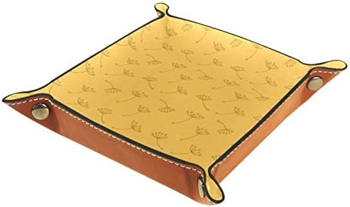 Lyetny צהוב זרעי שן הארי מארגן מגש אחסון קופסת מיטה ליד המגש שולחן עבודה קאדי החלפת ארנק מפתח קופסת מטבעות מגש