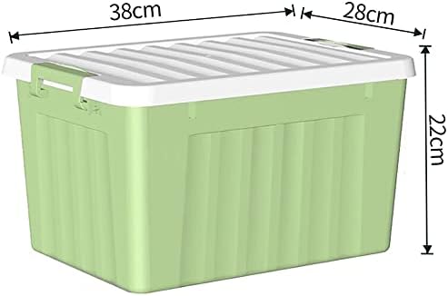 Cetomo 15L*4 קופסת אחסון מפלסטיק, ירוק, תיבת תיק, מיכל מארגן עם מכסה עמיד ואבזמי תפס מאובטחים, הניתנים לערימה