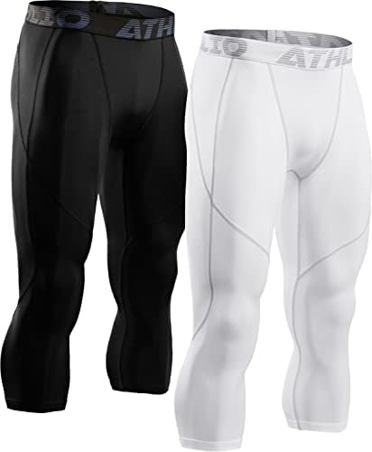 מכנסי דחיסה לגברים של Athlio 2 או 3 מכנסי טייץ טייץ 'חותלות אימון, מגניב ספורט טכני יבש
