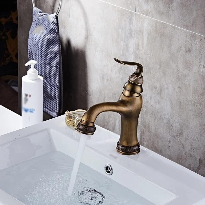 N/A ברזי אגן מוצק סיפון פליז מושק כיור אמבטיה ברז ידית יחידה בהתקנה קלה (צבע: A, גודל