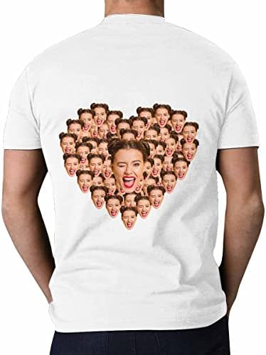 אשת חברה מותאמת אישית פנים עם חולצת טריקו חלקה תמונה אישית בכל חולצת הדפס לגברים