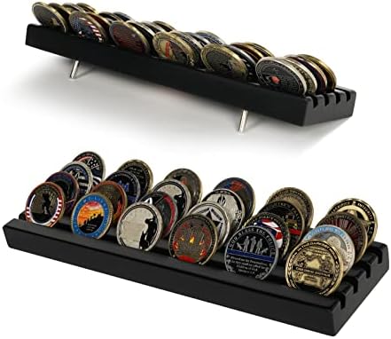 מחזיק מטבעות צבאי של Decowoodo תצוגת מצג מטבע אתגר קטן.