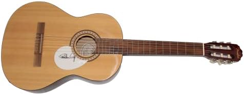 פול סטנלי חתם על חתימה בגודל מלא פנדר גיטרה אקוסטית עם ג 'יימס ספנס אימות ג' יי. אס. איי קואה-הכוכב של נשיקה-חם מהגיהנום,