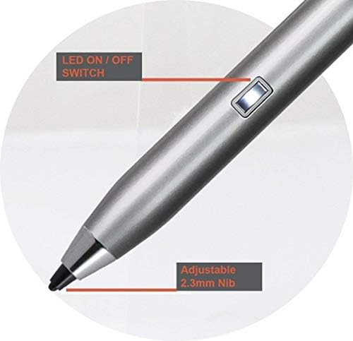 Broonel Silver Mini Point Point Digital Active Active Stylus תואם ל- HP Pavilion X360 14-DH0020NA להמרה במחשב