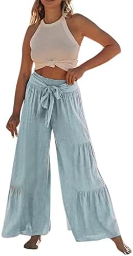 Miashui בגדים לבושים חמודים נשים קיץ מותן גבוה מותניים כותנה מכנסיים מכנסיים של מכנסי חוף מכנסיים לנשים עסקים