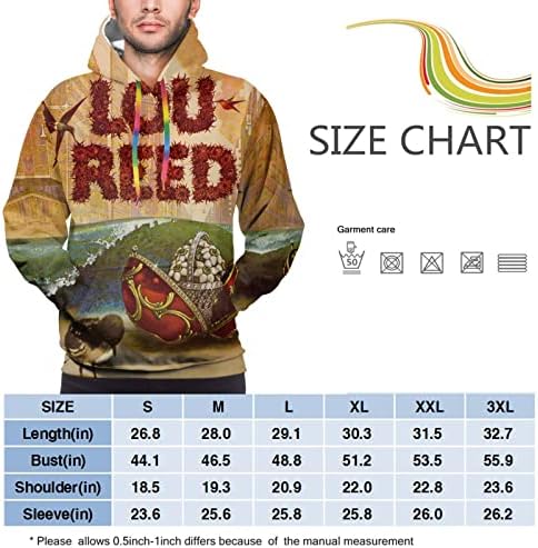 Buckderic Lou Reed Hoodie Man Man Man Tops Tops Tops Superover Ontover Superover Boaded