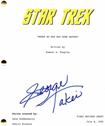 ג'ורג 'טייקי חתום על חתימה מסע בין מסע בין הסדרה המקורית תסריט הפרק המלא - Hikaru Sulu, נדיר מאוד