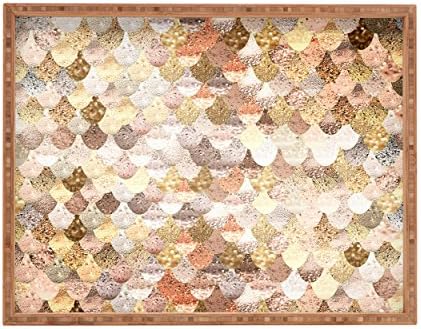 דחה עיצובים של מוניקה סטריגל באמת בת ים זהב מגש מלבני מקורה/חיצוני, 14 x 18