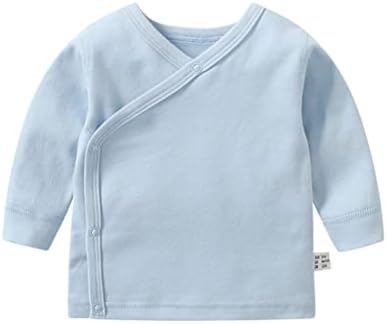 Haoluki Baby Baby שרוול ארוך חולצת כותנה SNAP יוניסקס בנות נולדו בנות בנים קימונו טי חולצות