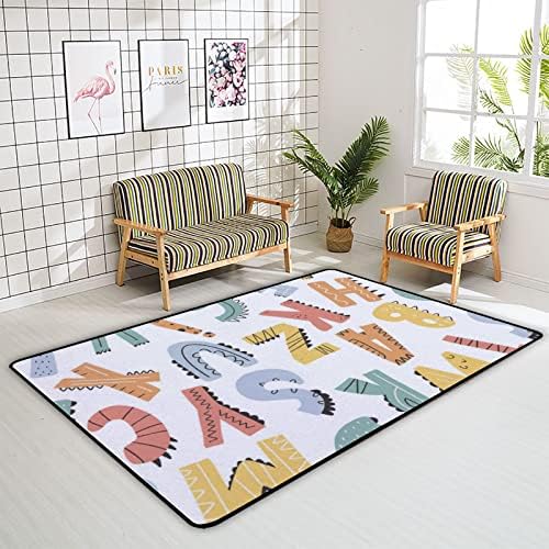 זוחל שטיח מקורה משחק מחצלת מחצלת דינוזאור חמוד אלפבית לסלון חדר שינה חינוכי משתלת חינוך שטיחים שטיחים 72x48 אינץ '
