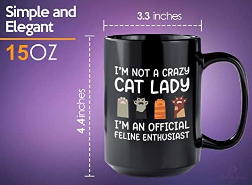 תפארת לנד חתול ליידי קפה ספל 15 עוז שחור - רשמי חתולים חובב-כפת חתול כוסות חתול הורים חתול אמא חתול מאהב חתול כוס חתול קפה