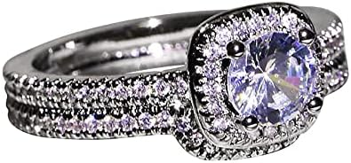 2023 זירקון יוקרה ריינסטון טבעת גברת אלגנטית תכשיטים לחתונה תכשיטים תכשיטים מתנה טבעות תואמות 3