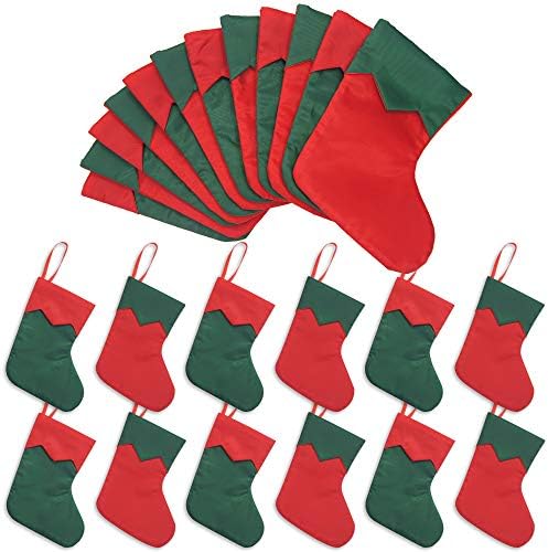 גרבי מיני לחג המולד, 24 יח 'גרבי ריבוי ירוק אדום, מחזיקי כלי כסף בכרטיס מתנה, פינוקים בכמויות