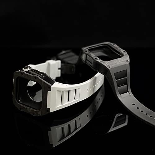 סט רצועת סגסוגת סיבי פחמן היוקרה של Houcy סט רצועת Apple Watch Series 8, 45 ממ פס גומייה DIY שינויים בלוחית