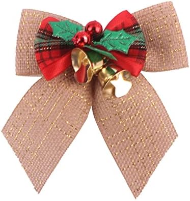 זמן כמעט 2022 קשת קשת קשתות חג מולד עם פעמוני ברזל קישוטי עץ חג המולד עניבה עניבה DIY מתנה קשת מיני אירועים ומסיבה