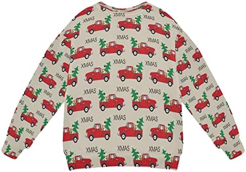 חג המולד אדום המשאית האדומה הילדה סווטשירט פעוט פעוט סוודר סוודר סוודר שרוול ארוך בגדי חורף סתיו