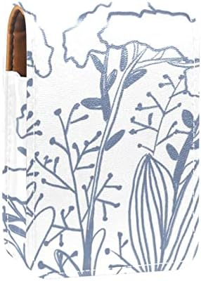 מארז שפתונים של אוריוקאן, שקית איפור ניידת חמודה שקית קוסמטית, מארגן איפור של מחזיק שפתון, כחול פרחים פרחים פרחוני