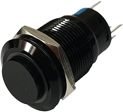 5 חתיכות 19 ממ טבעת LED מורם ראש 1NO1NC רגע או קיבוע כפתור לחיצה שחור מתג מכונית חשמלית מתג -