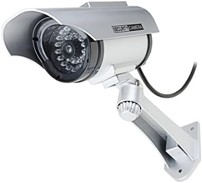 AEXIT CCTV אבטחה אלקטרונית דמה דמה מציאותית מצלמת אבטחה נורית LED אדומה ממצמצת אנרגיה סולארית מופעלת