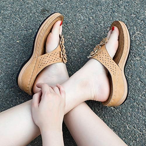 SGAOGEW נשים סנדלי טריז כפכפים לבושים החלקה על בוהן פתוחה על נעלי נעלי בית קיץ לחופשות קניות לחופשה מזדמנת