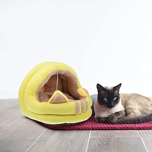 חתול מיטת חורף חתול מערת מיטת חתול אוהל בית חתול שינה כותנה חתלתול חם חצי סגור חתול מיטות לחתולים וכלבים קטנים ציוד לחיות