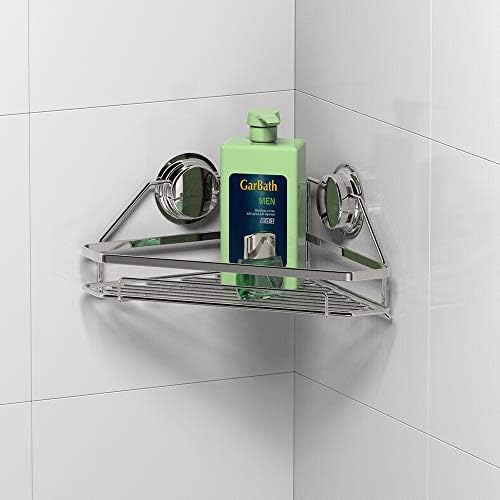 R FLORY מקלחת פינת קאדי מתכת מלאה אנטי-שוסט לשימוש חוזר במדף מארגן אחסון