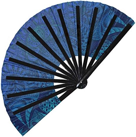 Hypnotiq Manta Ray Hand Fan UV זוהר פסטיבל מעריצים מתקפל