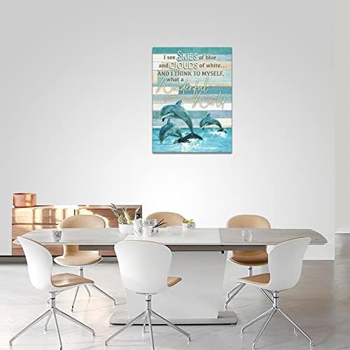 דקור דולפין קיר אמנות קיר ימי תפאורה לאמבטיה אוקיינוס ​​אוקיינוס ​​תמונות דולפין קיר עיצוב קיר ציטוטים מעוררי השראה בד הדפס