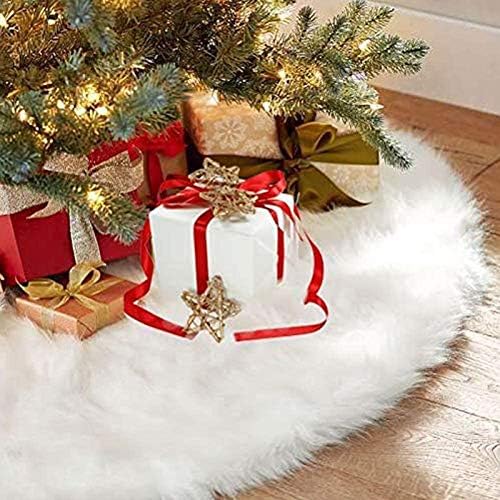 חצאית עץ חג המולד בגודל 48 אינץ 'חצאית פו פרווה חג המולד חצאית עץ קישוטי חג המולד קישוטים לחג קישוט