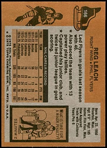 1975 Topps 166 Reggie Leach Flyers NM Flyers