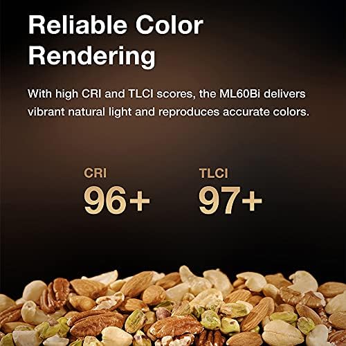 GOODOX ML60BI 60W LED LED אור וידאו עם ידית, CRI 96+/TLCI 97+, טמפרטורת צבע כפולה המופעלת על ידי 2 x NP970 סוללות ליתיום.