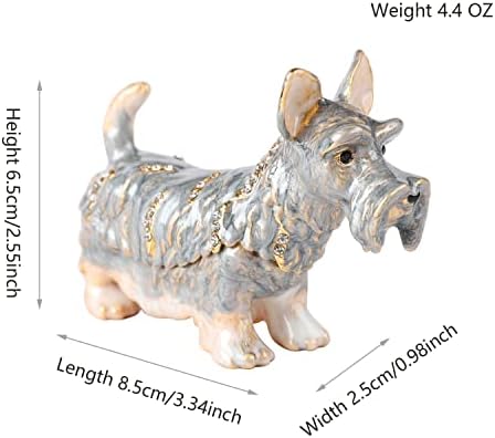 קופסאות תכשיט כלב חמוד של ג'אנשה קופסאות תכשיטים תכשיטים אמייל קופסא בעלי חיים צבועים ביד קישוט