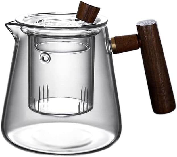 קומקום פרחי זכוכית מבשלת תה מבשלת תה סיר יחיד סיר יחיד פילטר עמיד בטמפרטורה גבוהה קיבולת גדולה הפרדת תה ערכת תה סט בית 玻璃