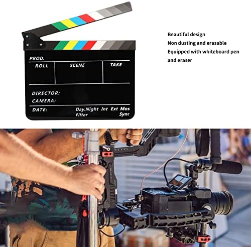 סרט קלאפר לוח סרט מנהל עץ אקריליק רחיץ עמיד צבעוני ניקוי בד עם מחק סמן מפתח עבור סרט ירי